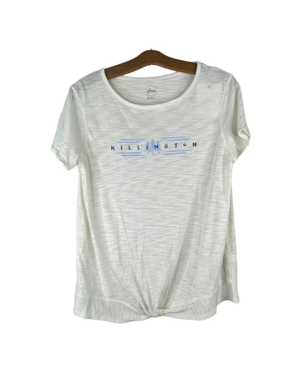 Killington Tshirt Medium Gear For Sports Twist Front Top Short Sleeve White NEW